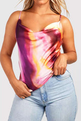 Tie Dye Cowl Neck Cami Top