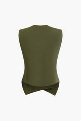 Asymmetric Button V-neck Waistcoat