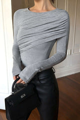 Layered Ruched Long Sleeve Top