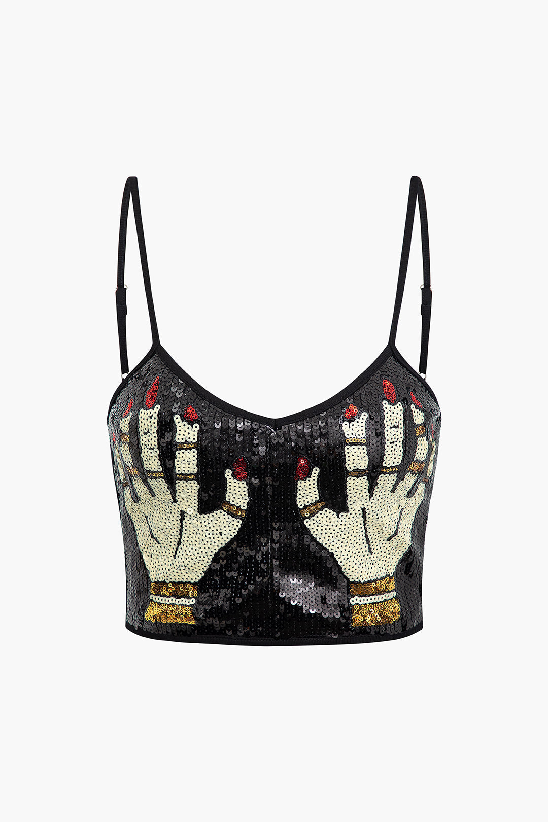 Hands Sequin Cami Top