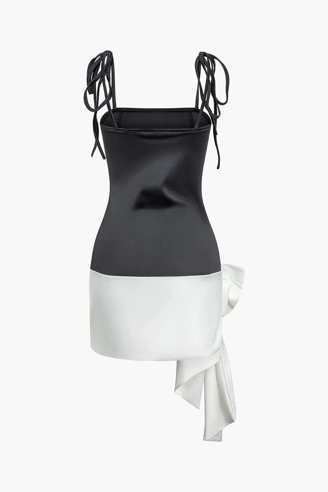 Contrast Tie Strap Bow Detail Mini Dress