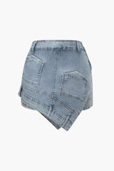 Asymmetric Denim Shorts