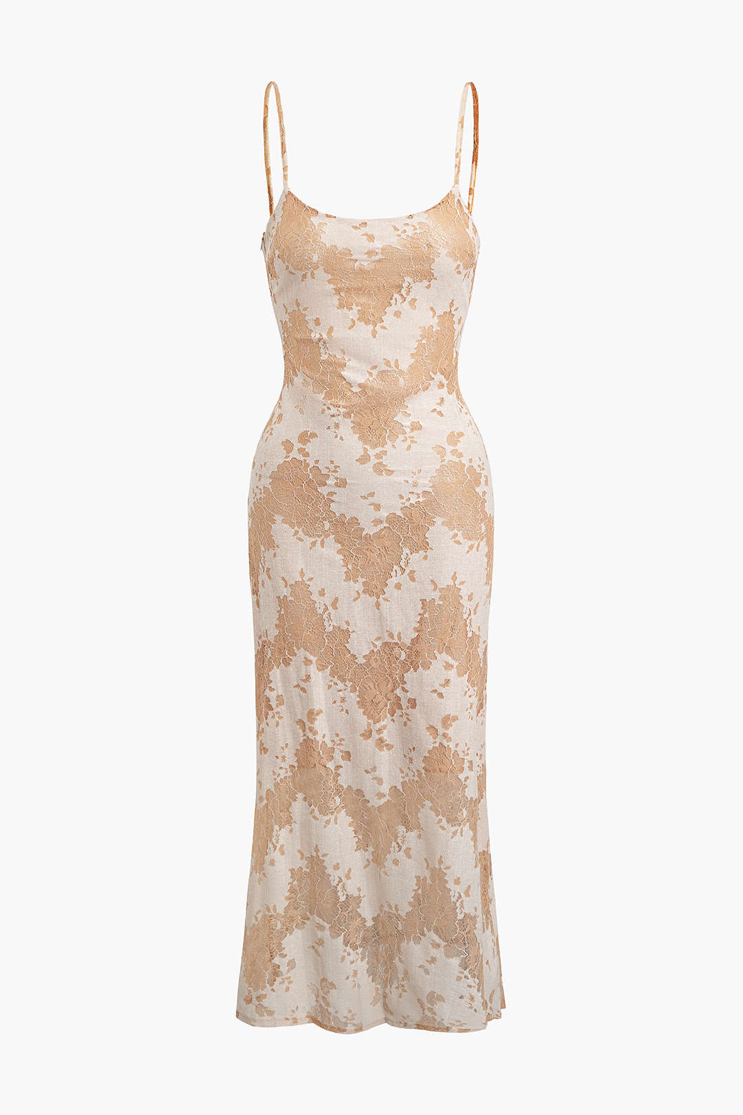 Maxi-Camisole-Kleid mit Blumenmuster und Schnürung hinten 