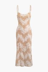 Maxi-Camisole-Kleid mit Blumenmuster und Schnürung hinten 