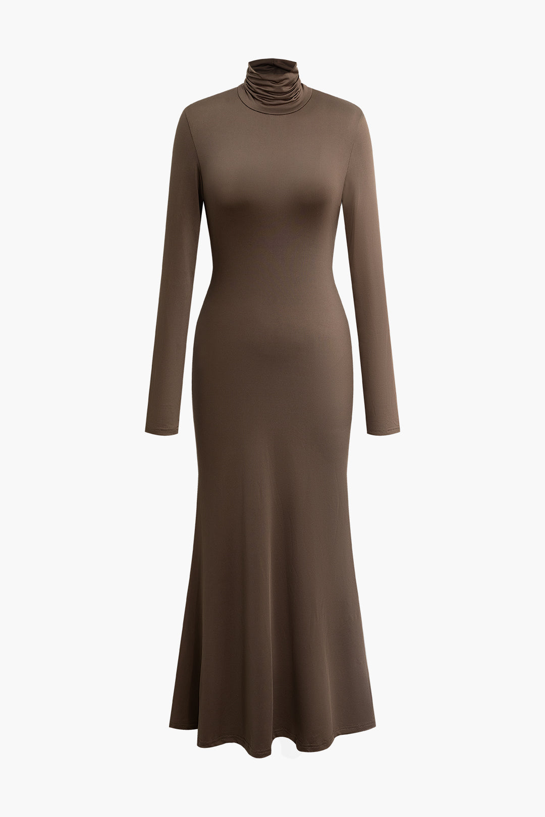 Turtleneck Mermaid Long Sleeve Maxi Dress