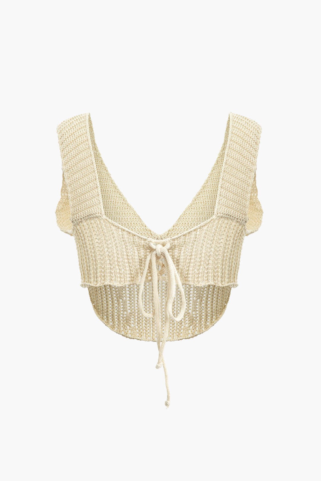Set aus transparentem Strick-Tanktop mit V-Ausschnitt und Maxirock 