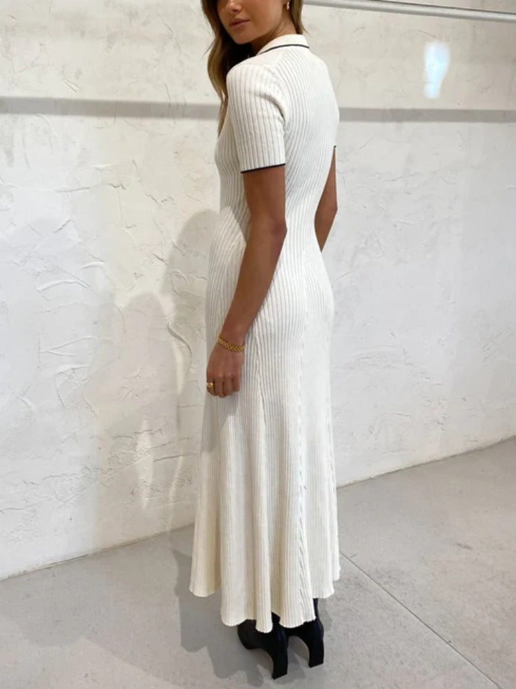 Knitted Rib Slim Maxi Dresses For Women High Waist Casual Loose Dress Women's Autumn Elegant Temperament Long Dress FemmeChristmas Gifts