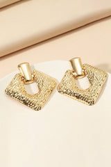 Metal Square Hollow Out Earrings