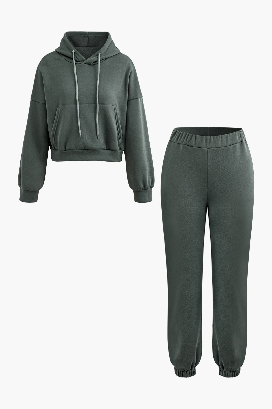 Einfarbiges Set mit Kapuzenpullover und Jogginghose 