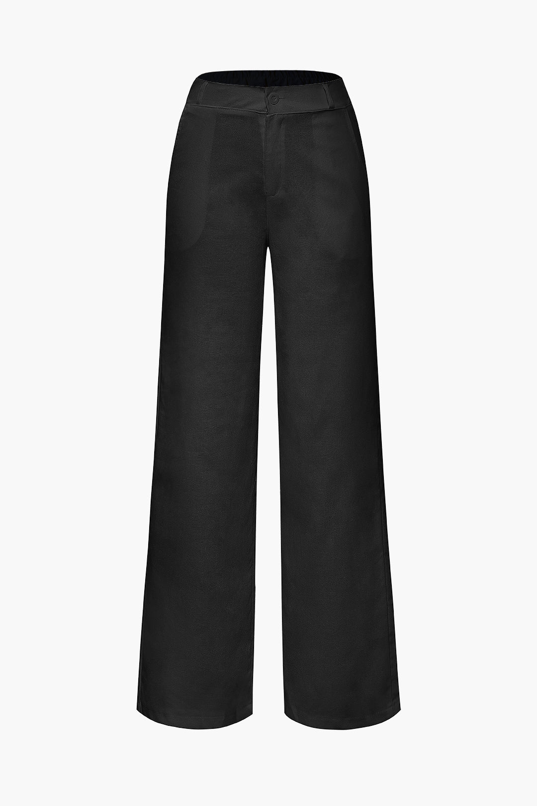 Linen-Blend Straight Leg Pants