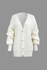 Oversized Button Front Knit Cardigan