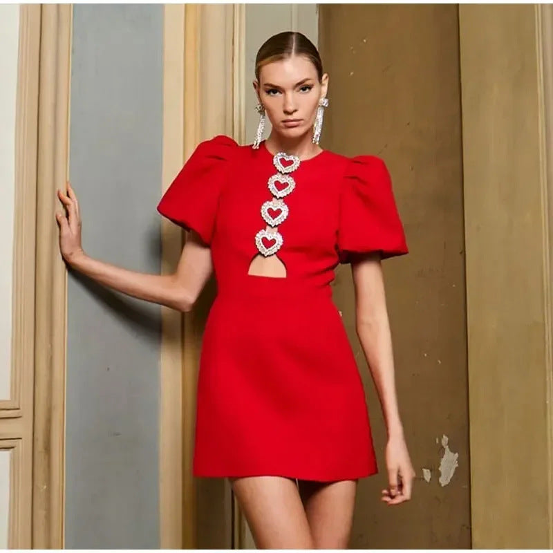 Hollow Out Bow Dress For Women Street Y2k O Neck Bodycon Dresses Female Party Elegant Sexy Slim Evening Dress Ladies 2025Christmas Gifts