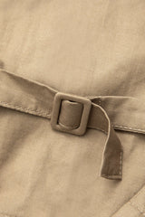 High Waisted Buckle Detail Flap Pocket Straight Leg Pants With Belt