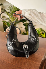 Leather Belted Shoulder Bag