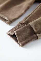 Round Neck Long Sleeve Crop Sweatshirt