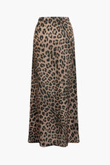 Leopard Print High Waist Maxi Skirt