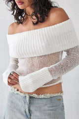 Off The Shoulder Knit Crop Top