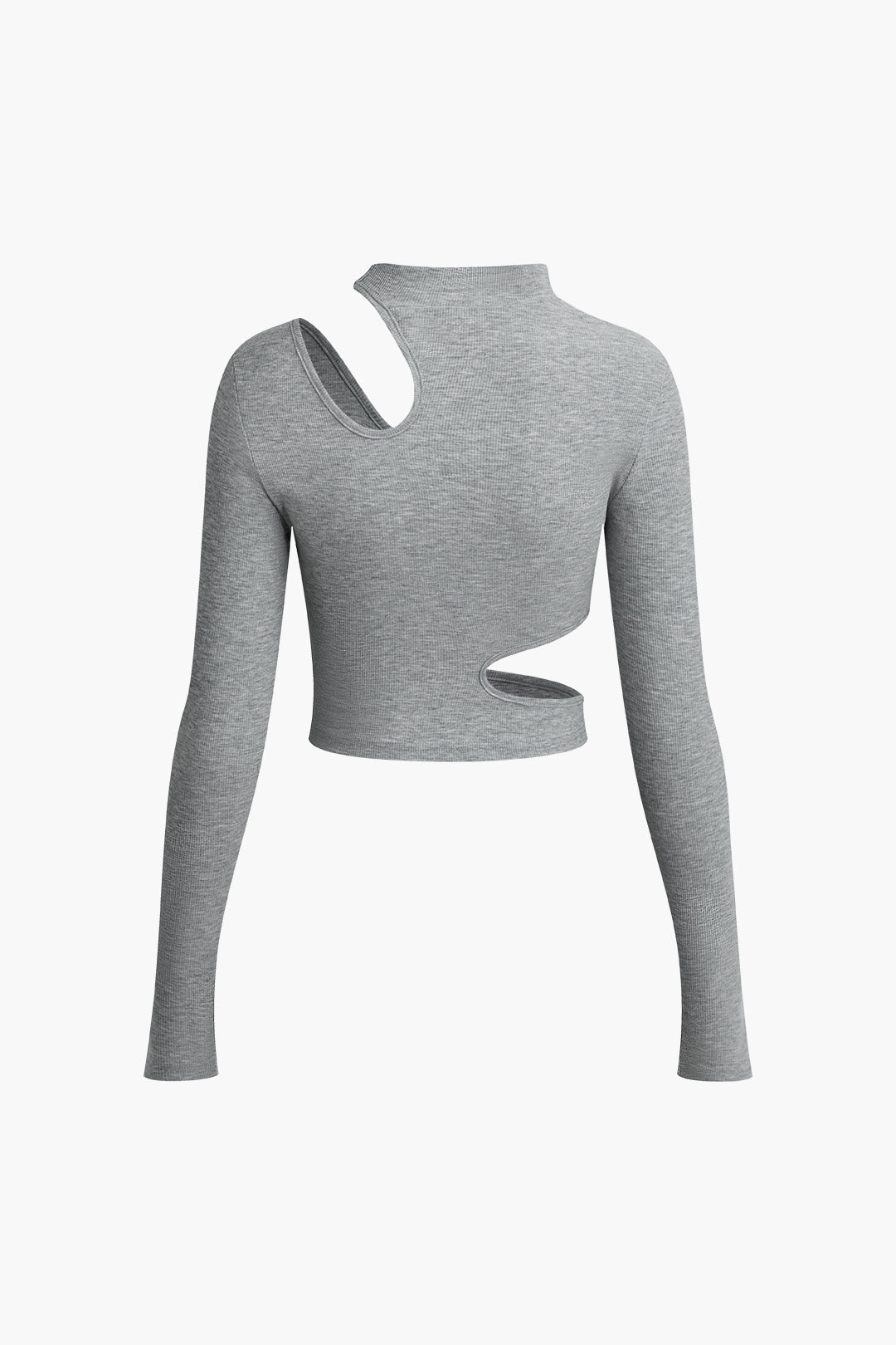 Cut Out Mock Neck Long Sleeve Crop Top