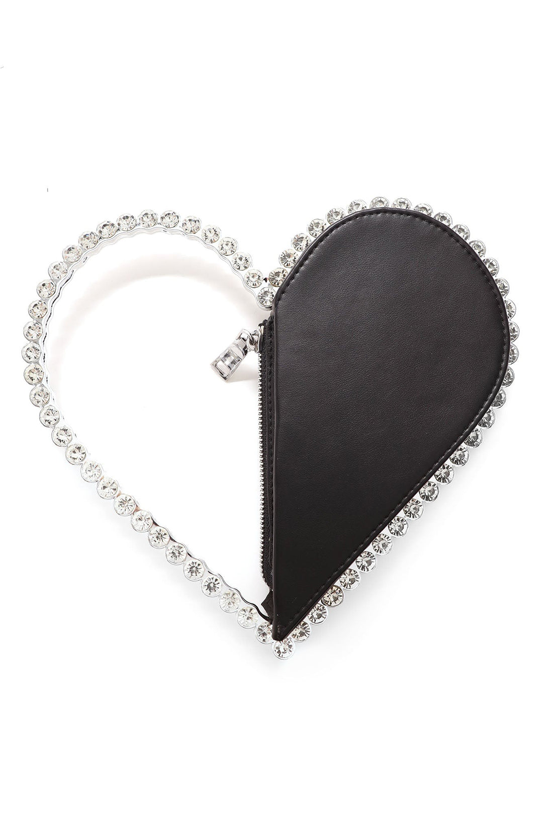 Heart Cut Out Rhinestone Embellished Clutch Bag