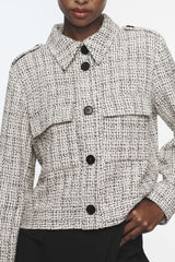 Tweed Button Up Flap Pocket Jacket