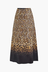 Leopard Print High Waist Maxi Skirt