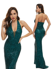 Evening Wrap Sleeveless Backless Embroidered V-Neck Maxi Dress