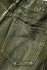 Distressed Flap Pocket Wide Leg Cargo Pants