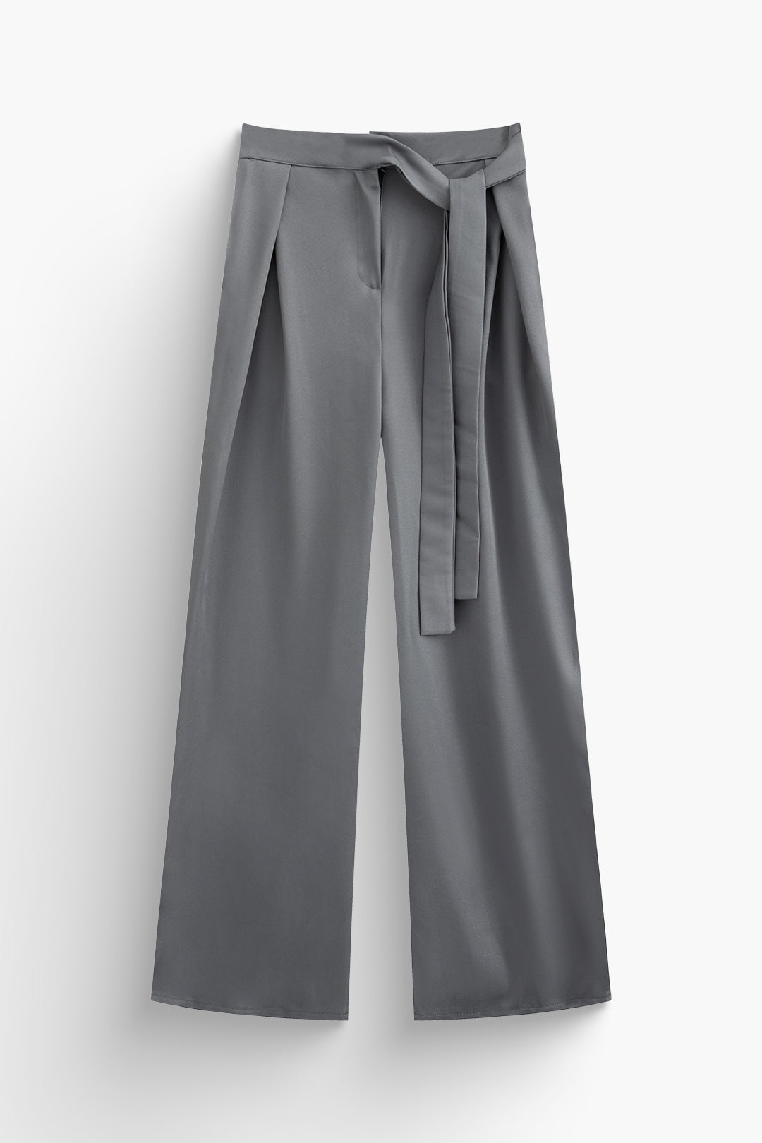 Tie Waist Straight Leg Suit Pants