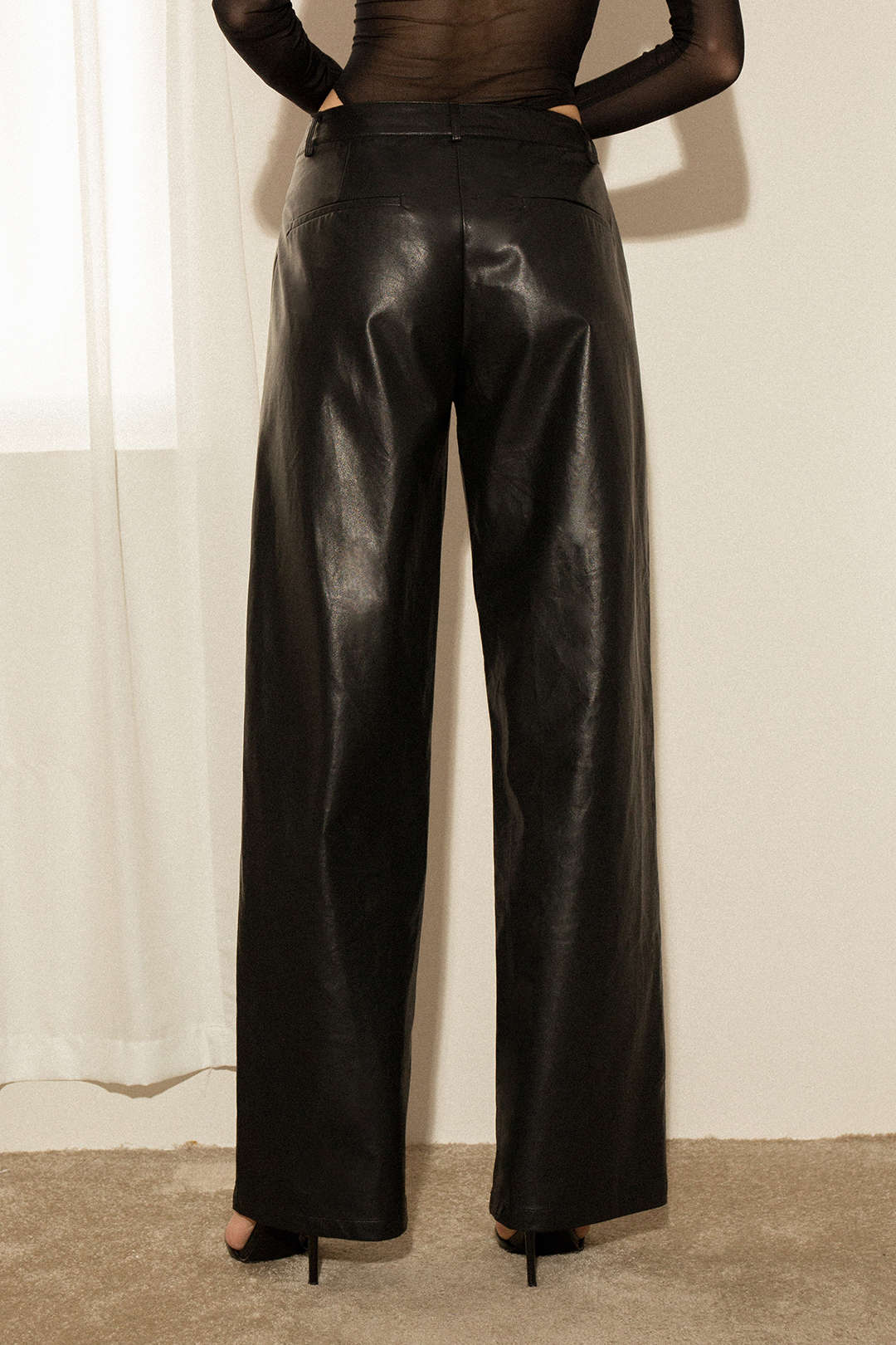 Faux Leather Straight Leg Pants