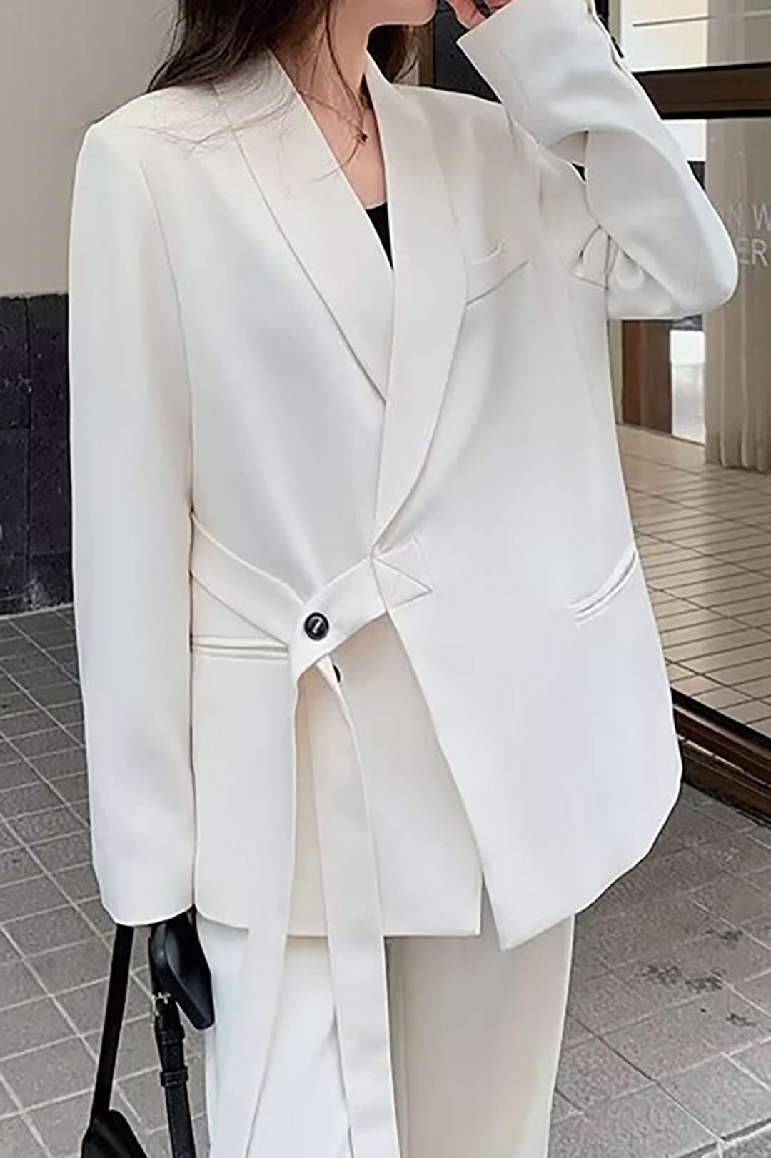 Shawl Lapel Belted Blazer