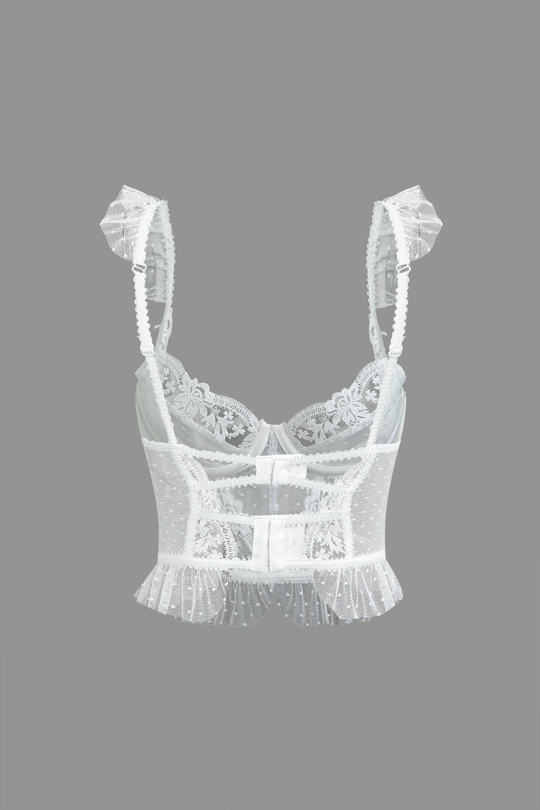 Camisole-Top aus Spitze mit Rüschenbesatz 
