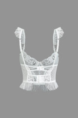 Camisole-Top aus Spitze mit Rüschenbesatz 
