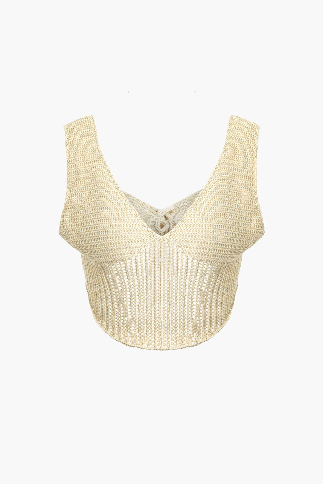 Set aus transparentem Strick-Tanktop mit V-Ausschnitt und Maxirock 