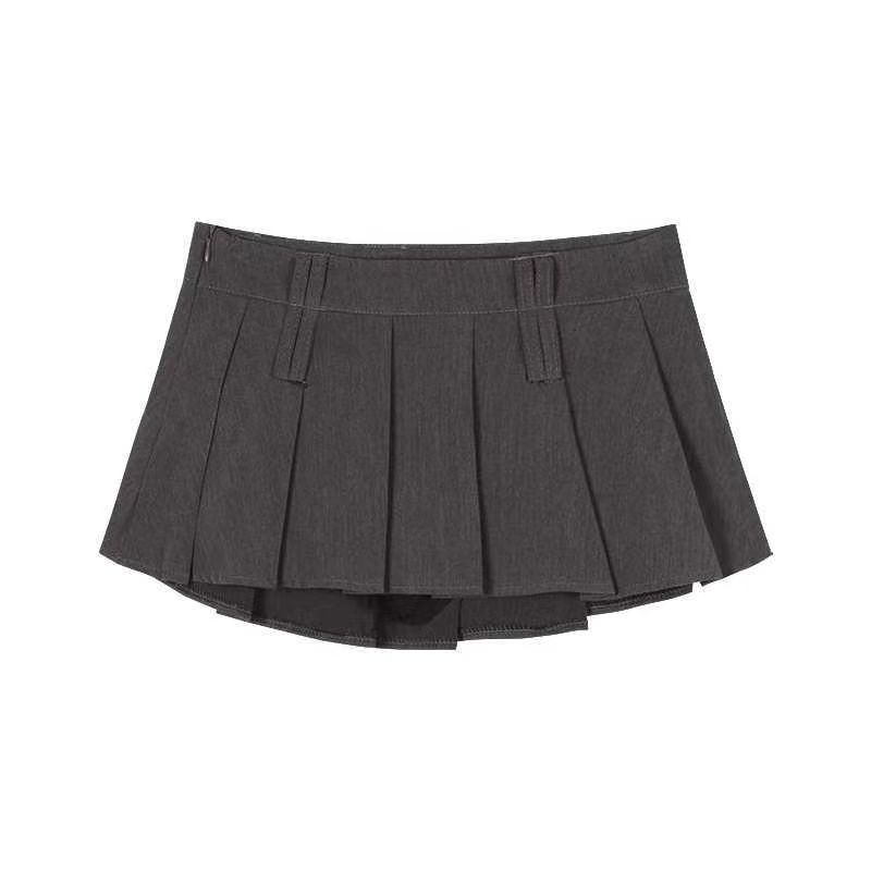 Women Fashion With Pleated Shorts Skirts Sexy Girls Mini Skirt Y2k Clothing Mid Waist Side Zipper Female Skort Mujer