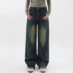 Brown Star Rivet Jeans