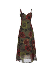 V Neck Floral Cami Maxi Dress1120