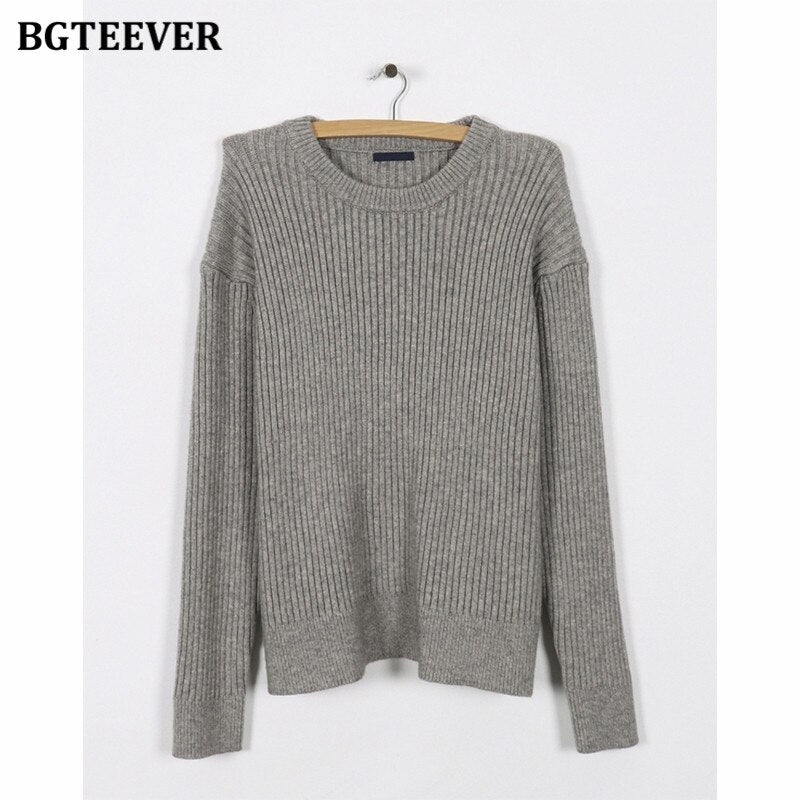 Casual Women Knitted Skirt Set O-Neck Full Sleeve Pullovers Elastic Waist Skirts 2022 Autumn Winter Women Sweater Set