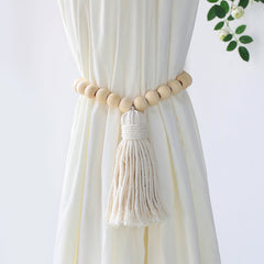 Boho Fringe Curtains Accessories Macrame CurtainTiebacks With Bead Decorative Curtain Rope Farmhouse Decor for Room Decoration
