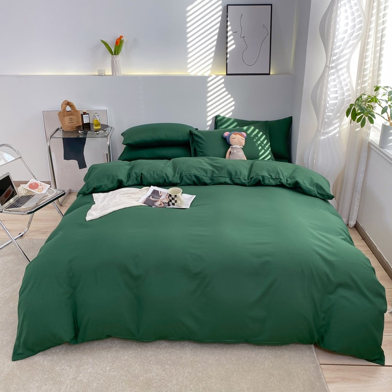 Solid Color Quilt Cover Single Double Duvet Cover Grey King Size Comforter Cover High Quality Skin Friendly Fabric Bedding Cover