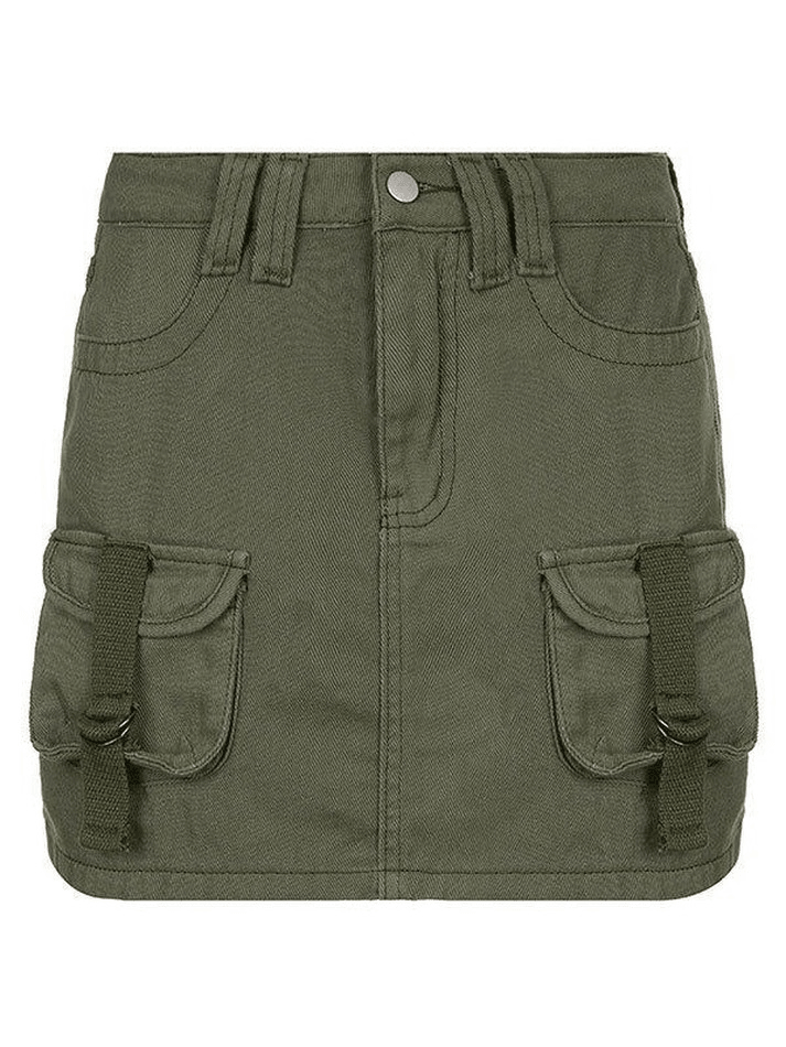 2024 y2k Denim mini skirt with patch pocket