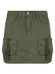 2024 y2k Denim mini skirt with patch pocket