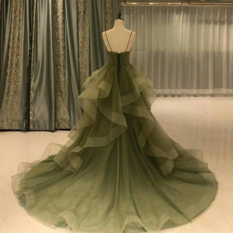 dress Evening Dress for Women 2025 New Summer Strap Elegant Banquet Host Graduation Adult Ceremony Dress