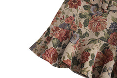 Geburtstagsoutfit New Style Wollblumen-Jacquard mit Gürtel Mode Kurzer Rock Rock