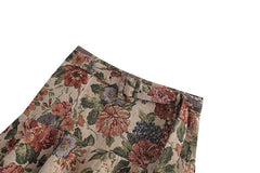 Geburtstagsoutfit New Style Wollblumen-Jacquard mit Gürtel Mode Kurzer Rock Rock
