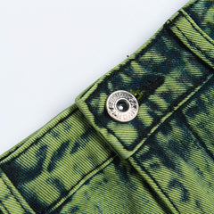 Lookbook-Outfits Sommer Beliebtes Nischendesign Denim Halblanger asymmetrischer verwaschener grüner Jeansrock Sommer-Jeansrock