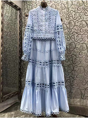 Kirchenoutfit 2024 Stil Frühling Neue elegante Mode Hohl Einreihiges Oberteil + Rockanzug