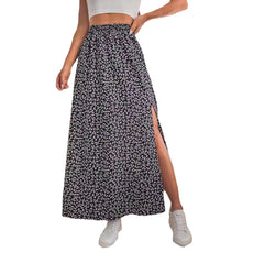 grunge outfits 2025 Summer New Floral Skirt Split A- line Sheath Mid-Waist Dress