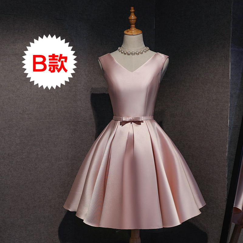 prom dresses Pink Fairy Bridesmaid Dress 2025 New Sisters Dress Bridesmaid Group Evening Dress Student Graduation Host Dress