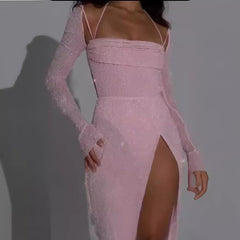 drag dress to impress Women's New Skirt Fashion Sexy Suspender Skirt Backless Square Collar Hip-Wrapped Dress