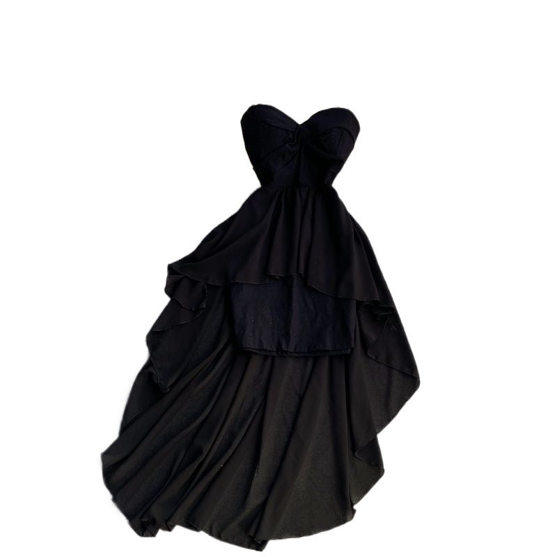 Kleid zum Beeindrucken von Codes Elegante Dame Sexy Hosenträgerrock Sommer Neue Mode Schlank Abnehmen Unregelmäßigen Schwalbenschwanz Etuikleid Frauen